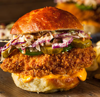 Chicken Burger/ Hamburger au Poulet 